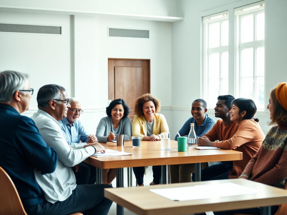 Community group meeting supported by language services